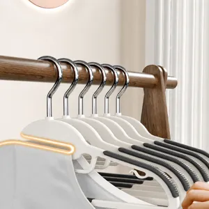 Nonslip clothes hanger with opening design for collar protection, home wardrobe storage organizer