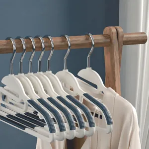 Home Closet Storage Plastic Clothes Hangers Seamless Non Slip Wet And Dry Dual Use Coat Hangers Clothes Drying Racks