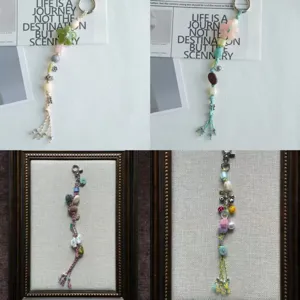 Lazy summer beaded phone charm, multi-element bag pendant and niche aesthetic accessories.