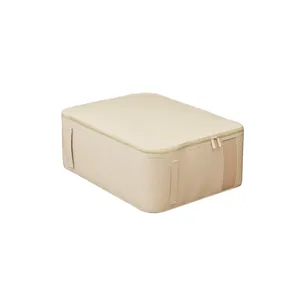 Grosse Baumwoll-Leinen-Aufbewahrungsbox, tragbarer Bettdecken- und Kleider-Organizer zu Hause.