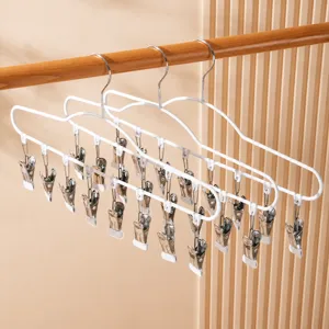 Percha Doméstica de Multi-Clips A prueba de Viento Recubierta de Plástico Estante de Secado Para Calcetines Ropa Interior Ropa de Bebé