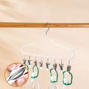 Percha multi-pinzas para calcetines ropa interior resistente al viento balcón tendedero blanco
