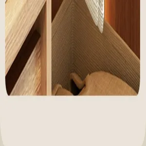 Stoffen opbergdoos detail, linnen textuur opvouwbare organizer voor de kledingkast.