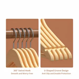Appendiabiti in legno massiccio con gancio a 360 gradi e design antiscivolo per guardaroba.