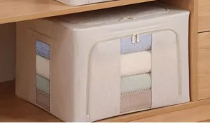 Opvouwbare stoffen opbergdoos met doorzichtig venster, kledingorganizer voor in de kast.