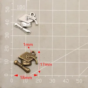 Zinc alloy graduation cap charm DIY pendant necklace bracelet jewelry making accessories
