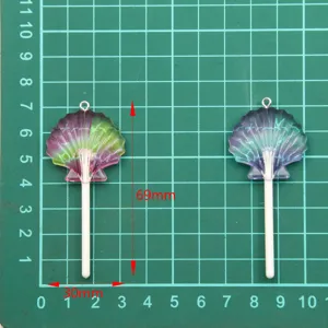 DIY resin acrylic shell lollipop pendant charms for handmade jewelry bag clothing decoration