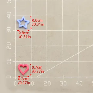 Resin star heart nail charms DIY acrylic craft accessories miniature cute decoration