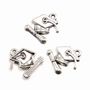 Zinc alloy graduation cap diploma charms DIY necklace bracelet jewelry making accessories