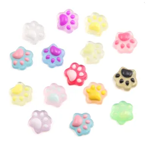 Colorful mini resin animal paw charms flatback cabochons for DIY phone case crafts