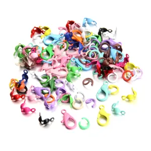 Bunte Karabinerhaken und Biegeringe Set fuer DIY Schmuckherstellung Handwerk Zubehoer 100 Stk
