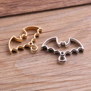 Hollow Bat Open Back Bezel Alloy Charms For Resin Jewelry Making Halloween Animal Pendants For Necklace Earring DIY Crafts Women Girls