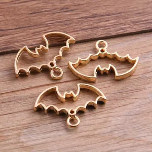 Close-up of hollow bat bezel pendant details, perfect for DIY resin craft jewelry making projects.