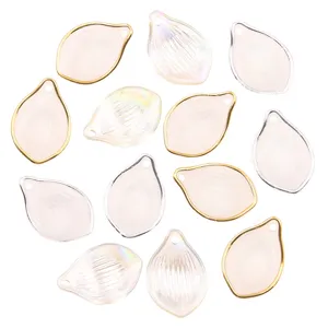 Ciondoli Foglia in Acrilico DIY Gioielli Ciondoli Trasparente Effetto Perla per Orecchini Bracciali