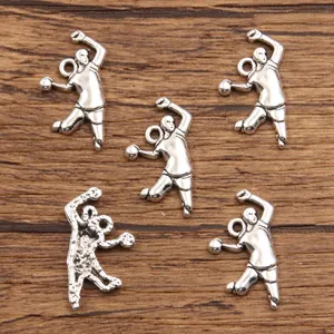 Ασημένιο αθλητικό charm κρεμαστό DIY αξεσουάρ κοσμημάτων για τσάντες και κινητό 11x21mm