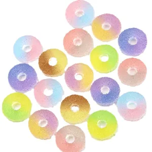 Bunte Farbverlauf Harz Cabochons Hohle Runde DIY Basteln Handyhülle Haarnadel Zubehör