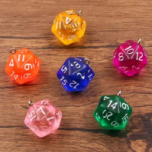 Ciondoli a Forma di Dado in Acrilico a 20 Facce da 19x23mm Pendenti Trasparenti D20 per Orecchini Portachiavi Fai-da-te