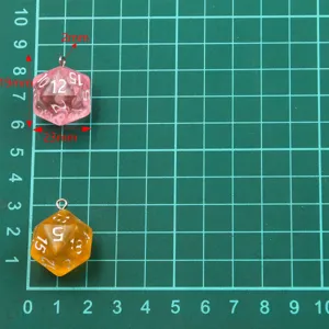Pendente dado acrilico a 20 facce D20 per creazione gioielli fai da te ciondoli trasparenti.