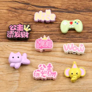 Zinklegierung Lackierte Perlen Cartoon Tier Elefant Hase Spielkonsole Brief Slogan Charms Für DIY Schmuckherstellung Halsketten Armbänder