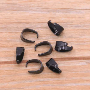 Schwarze Metall Schmuck Krawatten Quetschverschlüsse für Halskette Armband DIY Zubehör