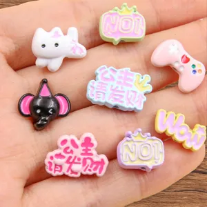 Zinklegierung DIY Cartoon Perlen Set, süße Katze und Gamepad Anhänger für Schmuck Basteln.