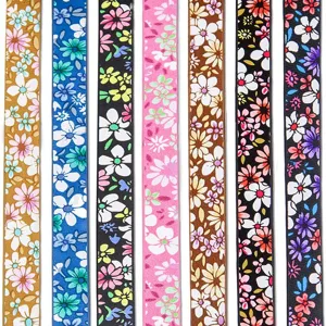 7 Kleuren 120x1cm Bloemen Gedrukt PU Lederen Band DIY Armband Ketting Accessoires