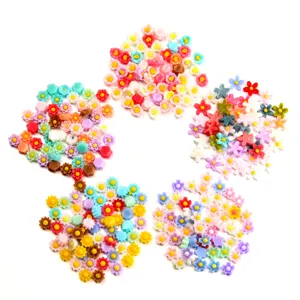 Mini coloré 3D résine fleur charms cabochons pour nail art et coque de téléphone bricolage artisanat