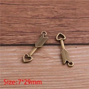 DIY bronze arrow shape metal charms connectors jewelry making accessories for craft design.