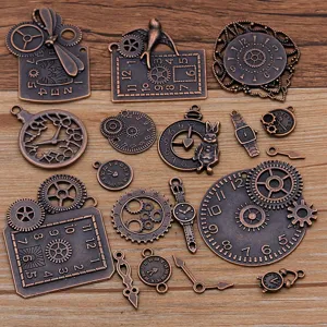 Μείγμα χαλκού steampunk γρανάζι ρολόι γούρια μεταλλικό κράμα DIY μενταγιόν για κοσμήματα.