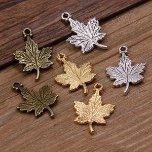 Vintage Alloy Leaf Charms For Jewelry Making Necklaces Bracelets Plant Floral Pendants Antique Bronze Silver Gold Jewelry Components