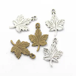 3-Color Maple Leaf Alloy Charms DIY Jewelry Pendants for Bracelets Necklaces Crafting