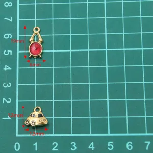 1pz Oro Acciaio Inossidabile Smalto Sveglia Auto Pendente DIY Accessorio per Gioielli.