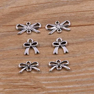 DIY Alloy Bow Knot Jewelry Connectors Antique Silver Butterfly Charms For Bracelet Necklace Keychain Making Fashion Jewelry Findings
