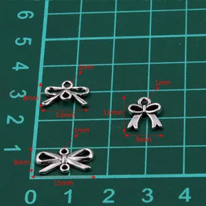 DIY alloy bow charms jewelry connectors for handmade bracelets necklaces bags 3 styles