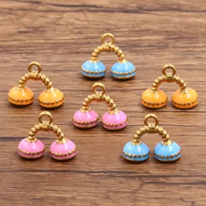 Stainless Steel Dumbbell Pendant Enamel Drop Oil Charm DIY Sports Jewelry Accessories For Necklace Bracelet Craft Making