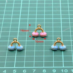 Stainless steel enamel dumbbell charms pendant diy jewelry making 14x16mm blue and pink