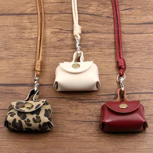 PU leer mini portemonnee ketting hanger lange trui ketting mode accessoire set