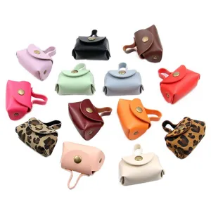 Multicolor PU leer mini portemonnee oortelefoon hoesje ketting hanger mode accessoires