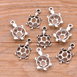 Ασημένια χελώνα charms κράμα DIY κοσμήματα μενταγιόν θαλάσσιο ζώο αξεσουάρ 1 τεμ.