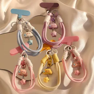 INS Style Cute Cloud Star Phone Lanyard Wrist Strap Resin Charm Phone Chain Camera Key Chain Mobile Phone Decoration