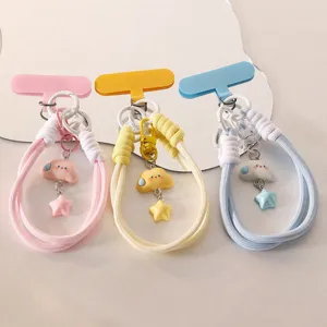 Cute cloud and star phone lanyard wrist strap with cute charm for mobile phone cases main view