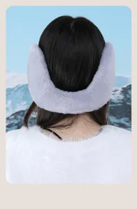 Chauffe-oreilles en peluche chaude et épaisse d'hiver pour hommes, cache-oreilles gris pour le froid.