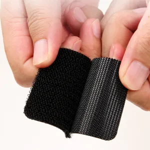 Black heavy duty hook and loop fastener tape adhesive backing for car floor mats and home use