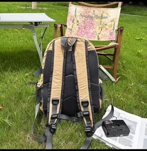 Backpack color-blocking splicing design outdoor travel casual rucksack lightweight daily use bag.