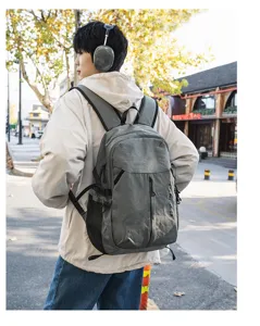 Zaino monocolore casual per studenti leggero quotidiano scuola cartella grigio design