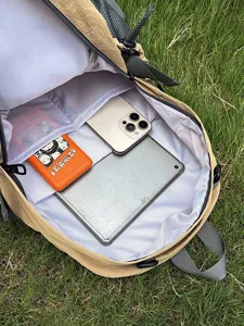 Casual color block backpack outdoor travel daypack with large capacity laptop compartment