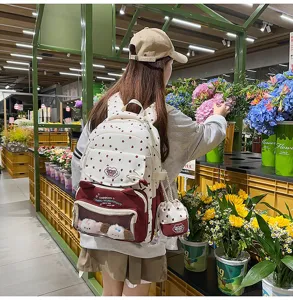 Japanischer süßer Ita-Rucksack mit klarem Sichtfenster und Etui, große Kapazität für Studenten.