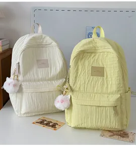 Sac à dos étudiant unicolore décontracté grande capacité léger pour voyage quotidien