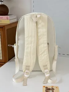 Zaino scolastico casual a tinta unita minimalista per ragazze leggero da viaggio