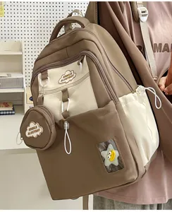 Süßer kontrastfarbener Freizeitrucksack mit Minigeldbörse und Sichtfenster für Studenten